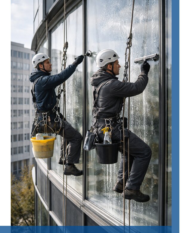 Мойка панорамных окон в Усинске от 358 р. заказать у ВЫСОТНИК-Снс
