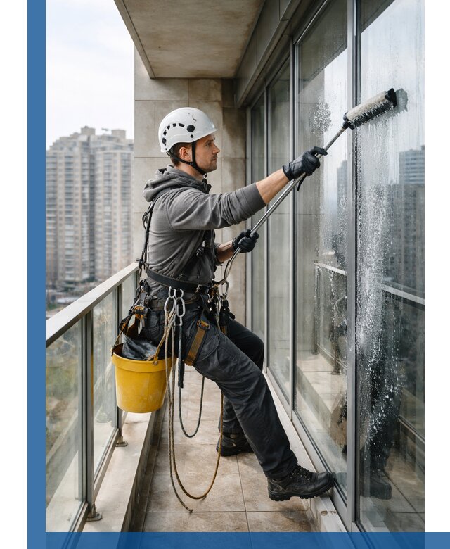 Профессиональная мойка балконного остекления в Усинске