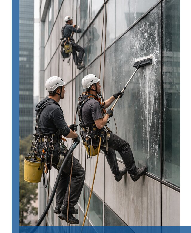 Профессиональная высотная мойка фасадов зданий в Усинске
