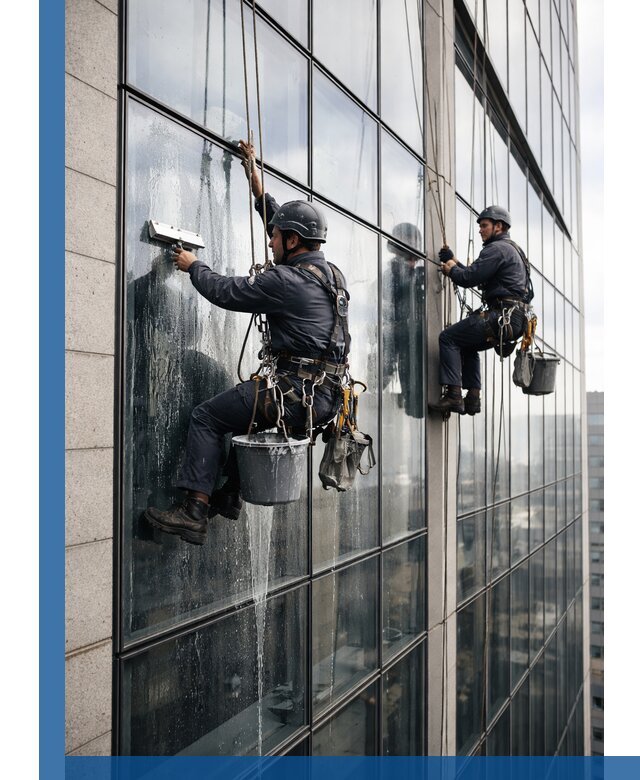 Профессиональная мойка стеклянных фасадов зданий в Усинске