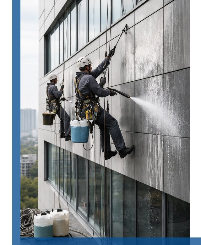 Профессиональная мойка вентилируемых фасадов в Усинске