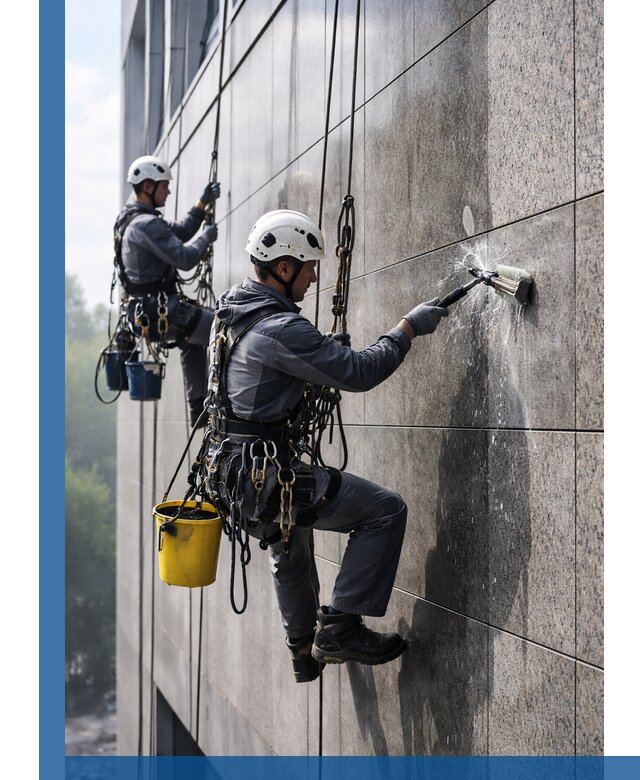 Профессиональная мойка фасада из керамогранита в Усинске