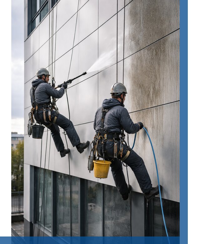 Мойка фасада из композита в Усинске по цене от 307 р. | ВЫСОТНИК-Снс