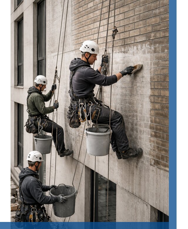 Удаление высолов с фасада в Усинске от 256 р. | ВЫСОТНИК-Снс