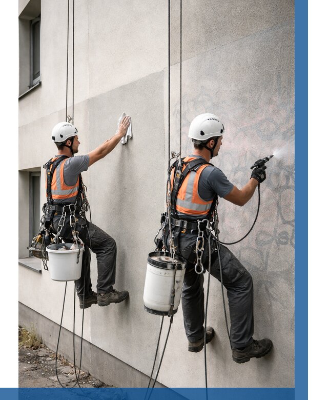 Антиграффити покрытие фасада в Усинске от 614 р. | ВЫСОТНИК-Снс