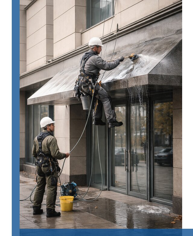 Профессиональная мойка козырьков и навесов в Усинске