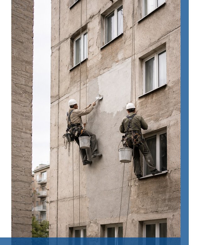 Косметический ремонт фасада в Усинске от 1126 р. | ВЫСОТНИК-Снс