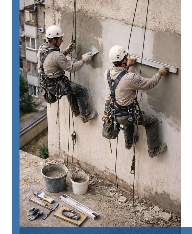 Комплексный ремонт штукатурного фасада с гарантией в Усинске