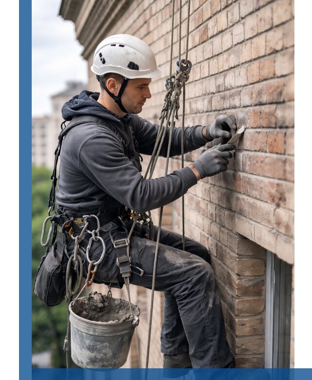 Качественный ремонт кирпичной кладки фасада в Усинске с гарантией