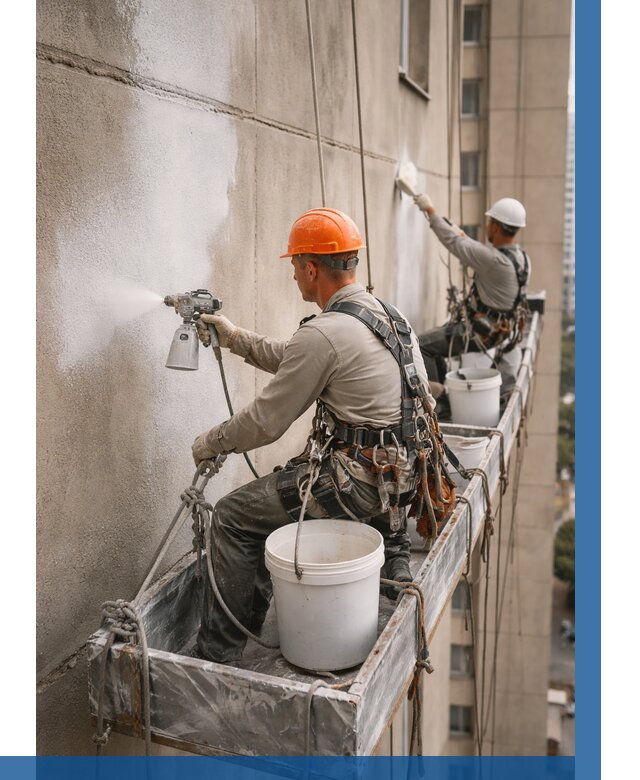 Грунтовка фасада на высоте в Усинске от 123 р. | ВЫСОТНИК-Снс