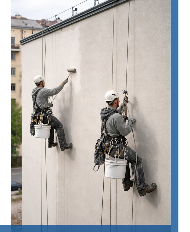 Покраска оштукатуренного фасада в Усинске от 328 р. | ВЫСОТНИК-Снс