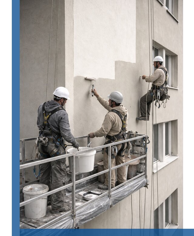 Покраска оштукатуренного фасада в Усинске под ключ с гарантией