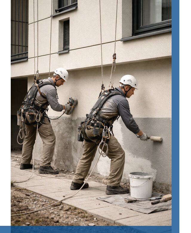 Окраска цоколя здания в Усинске от 461 р. под ключ | ВЫСОТНИК-Снс