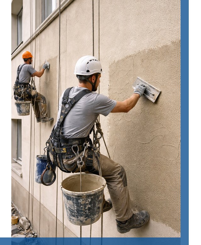 Декоративная штукатурка фасада в Усинске от 1229 р. | ВЫСОТНИК-Снс