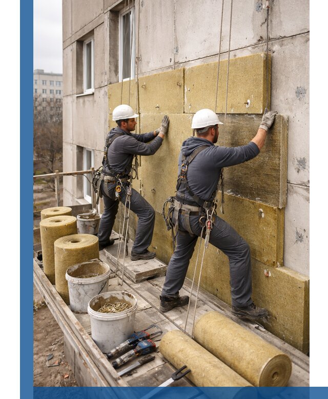 Утепление фасада минватой в Усинске под ключ с гарантией