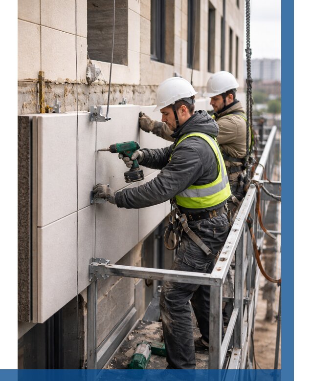 Монтаж фасадных термопанелей в Усинске от 1536 р. | ВЫСОТНИК-Снс