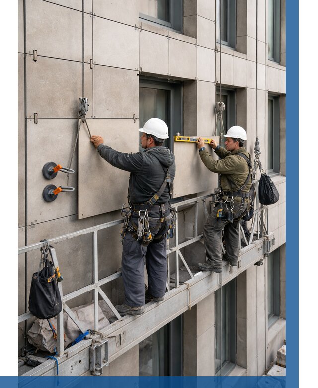 Монтаж керамогранита на фасад в Усинске от 2560 р. | ВЫСОТНИК-Снс