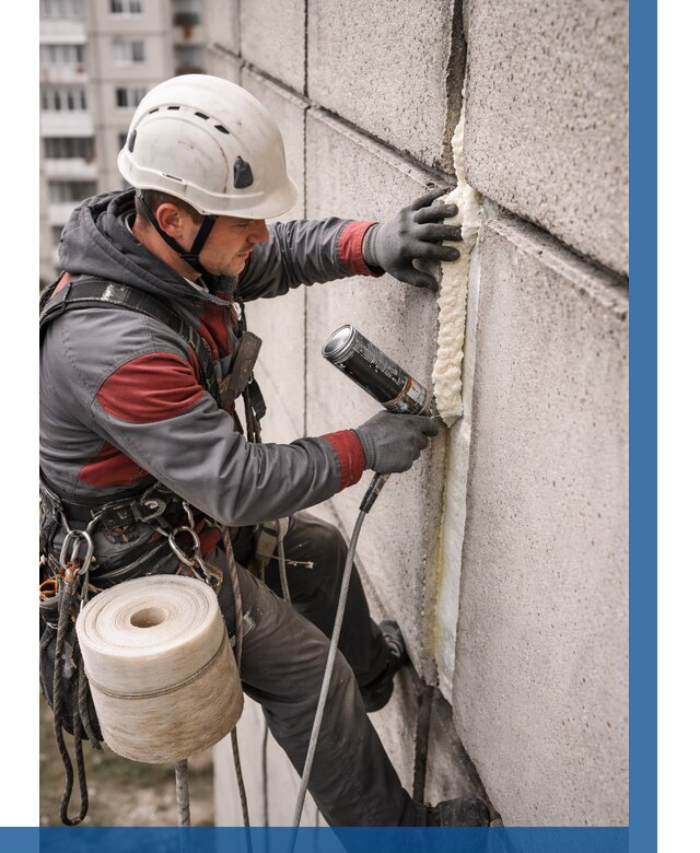 Утепление межпанельных швов в Усинске от 717 р. | ВЫСОТНИК-Снс