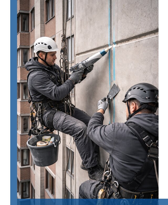 Вторичная герметизация швов фасада и кровли в Усинске