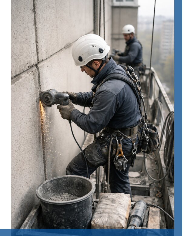 Штробление межпанельных швов в Усинске от 1229 р. | ВЫСОТНИК-Снс