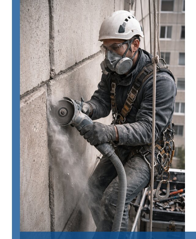 Штробление межпанельных швов в Усинске качественно и быстро