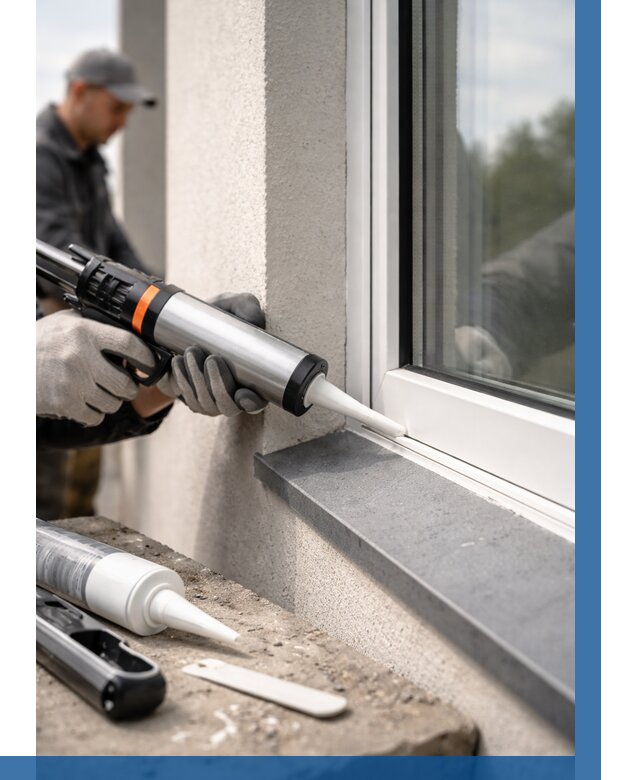 Герметизация монтажных швов окон в Усинске от 665 р. | ВЫСОТНИК-Снс