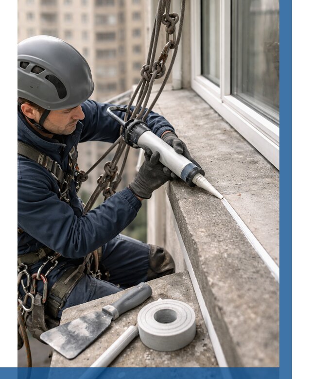 Герметизация балконного козырька в Усинске от 4607 р. | ВЫСОТНИК-Снс