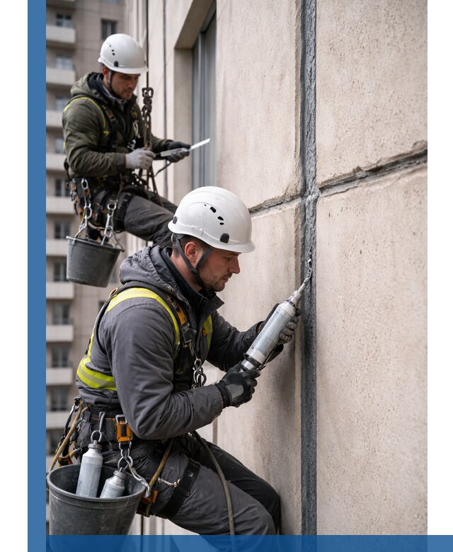 Герметизация деформационных швов фасада в Усинске качественно