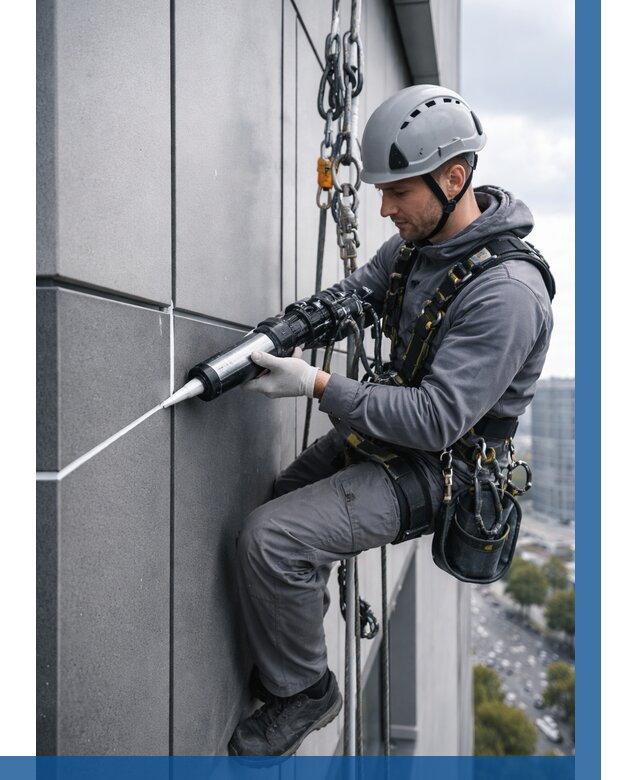 Герметизация стыков фасадных панелей в Усинске от 6655 р.| ВЫСОТНИК-Снс