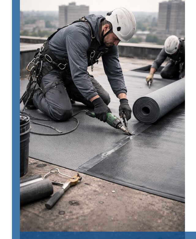 Ремонт мягкой кровли в Усинске с выездом промальпинистов