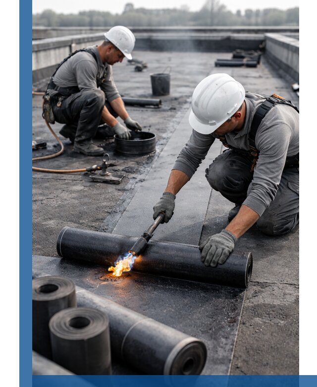 Ремонт рулонной кровли в Усинске герметизация и восстановление