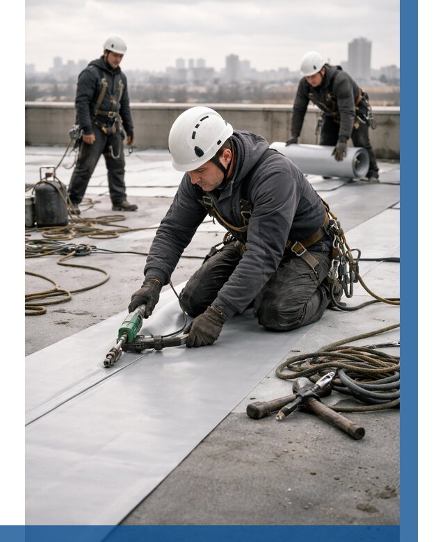 Ремонт мембранной кровли в Усинске от 1843 р./м2 | ВЫСОТНИК-Снс