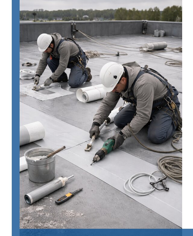 Ремонт мембранной кровли в Усинске качественно и с гарантией