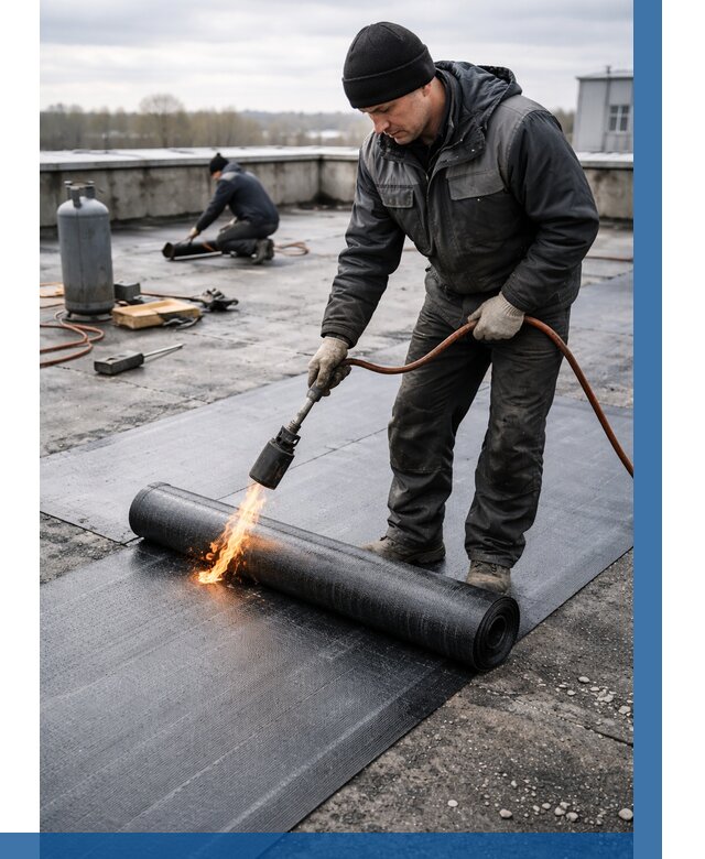 Ремонт наплавляемой кровли в Усинске от 717 р. | ВЫСОТНИК-Снс