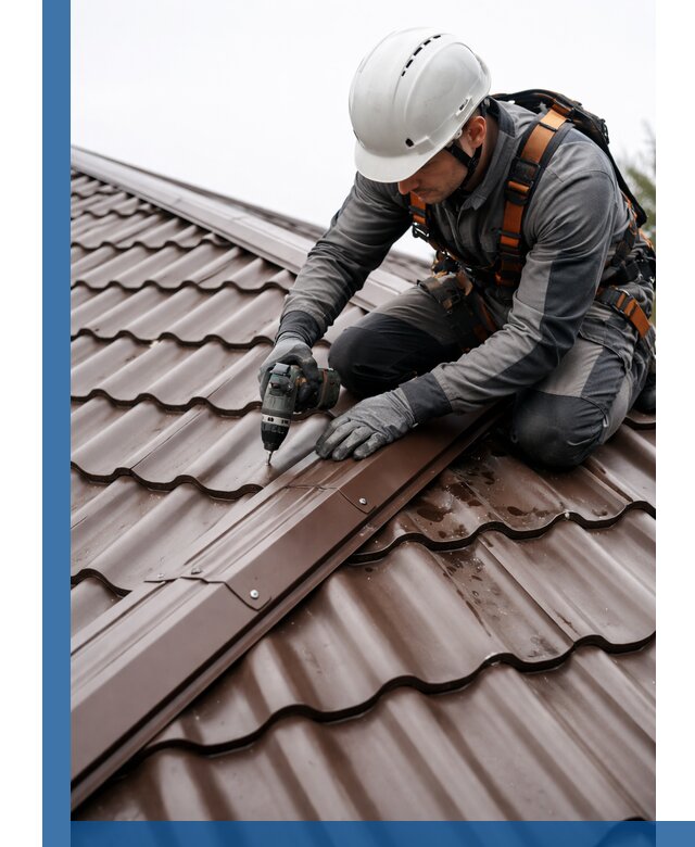 Ремонт металлочерепицы на крыше в Усинске профессионально