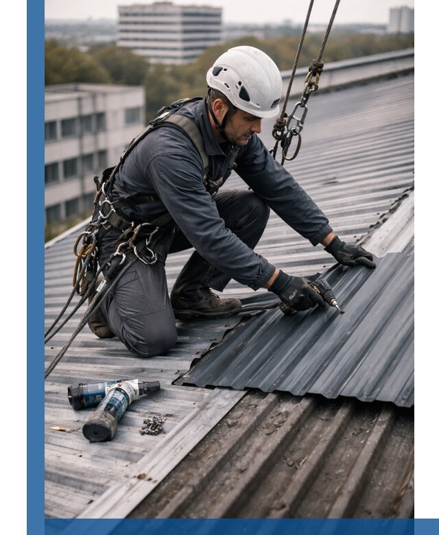 Ремонт профнастила на кровле в Усинске, работы под ключ