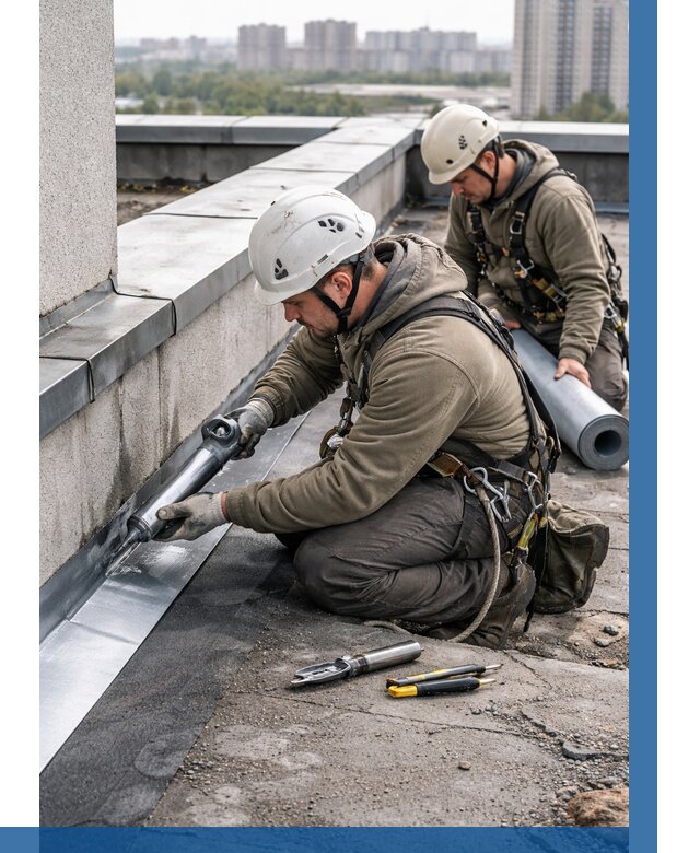 Ремонт кровельных примыканий в Усинске от 1229 р. | ВЫСОТНИК-Снс