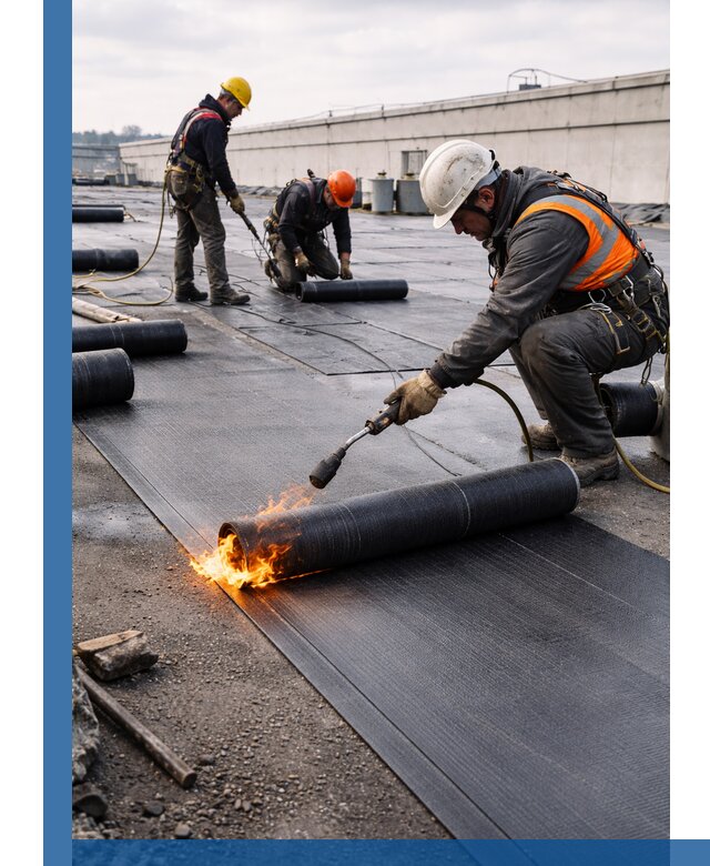 Монтаж наплавляемой кровли в Усинске профессионально