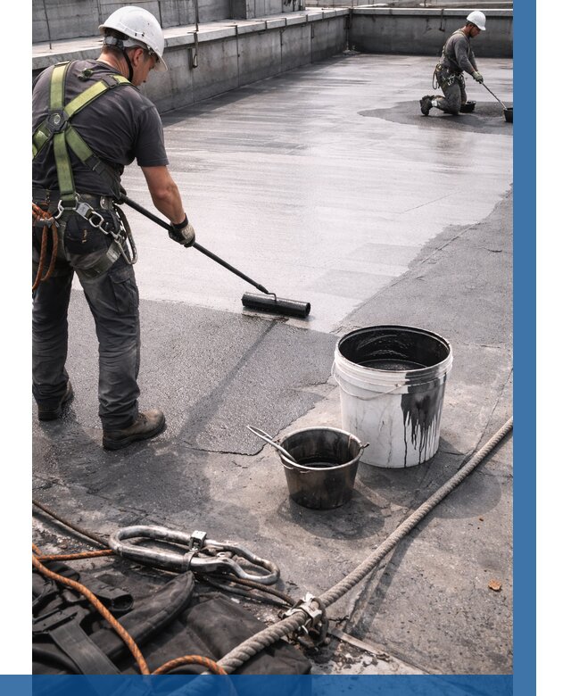 Гидроизоляция кровли жидкой резиной в Усинске от 512 р. | ВЫСОТНИК-Снс