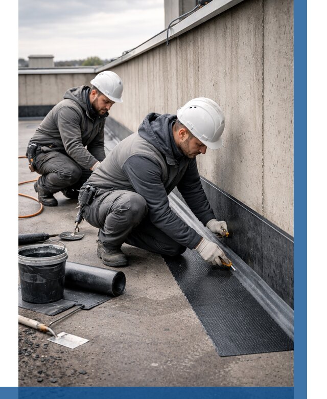 Гидроизоляция примыканий на кровле в Усинске от 921 р. | ВЫСОТНИК-Снс