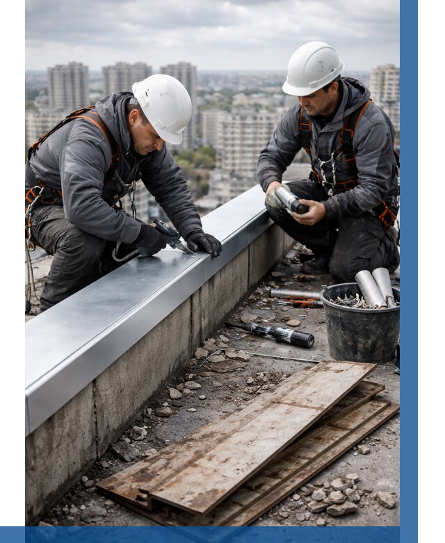 Замена парапетных крышек под ключ в Усинске от 1229 р. | ВЫСОТНИК-Снс