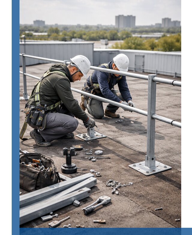 Монтаж кровельного ограждения в Усинске под ключ с гарантией