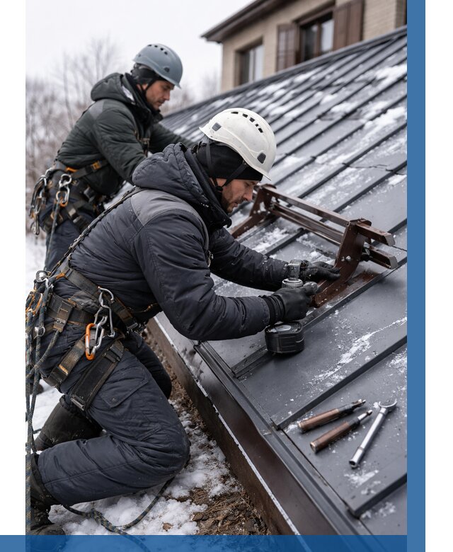 Монтаж снегозадержателей в Усинске от 461 р. | ВЫСОТНИК-Снс