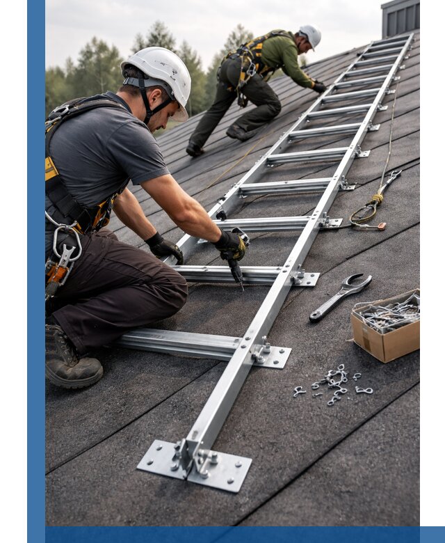Профессиональный монтаж кровельной лестницы в Усинске под ключ