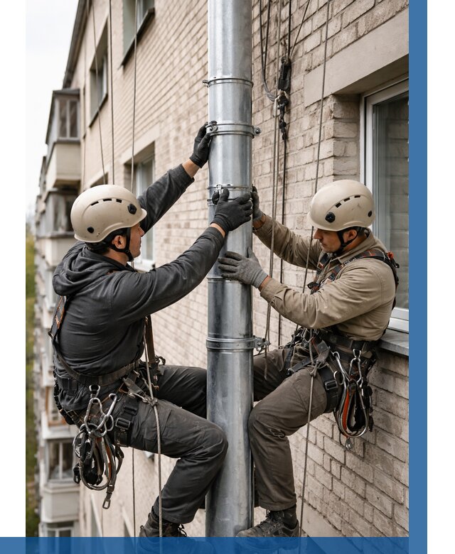 Замена водосточных труб в Усинске от 6655 р. | ВЫСОТНИК-Снс