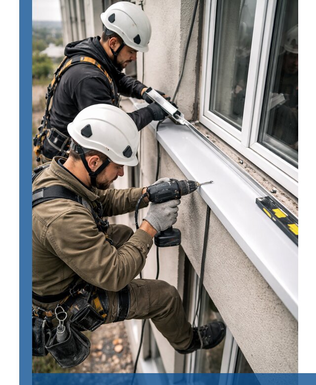 Профессиональный монтаж оконных отливов и отведения воды в Усинске