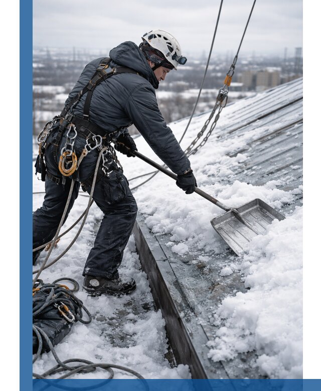 Профессиональная очистка кровли от снега и наледи в Усинске
