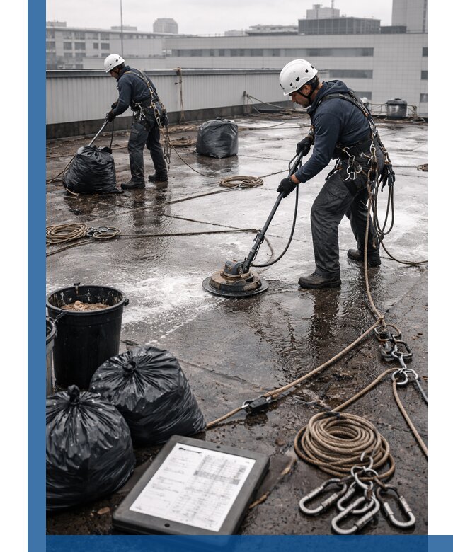 Плановая очистка кровли по графику в Усинске для безопасности