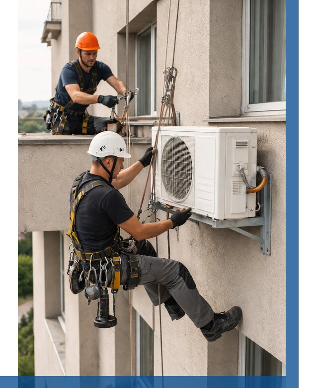 Монтаж внешнего блока кондиционера в Усинске от 6655 р. | ВЫСОТНИК-Снс