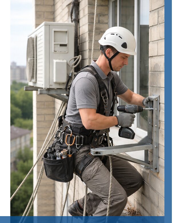 Установка кронштейнов кондиционера в Усинске от 3583 р. | ВЫСОТНИК-Снс